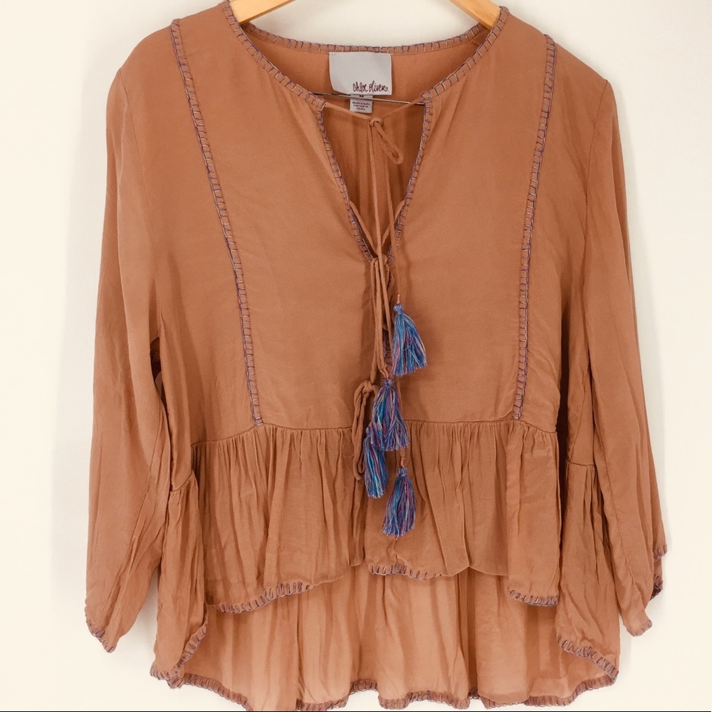 Anthropologie Oliver Chloe Boho Top Tassels